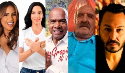 Algunos de los famosos 'ahogados' el domingo, Lily Díaz, Fairuz Valdiri, Miguel Morales, Salvo Basile y Daniel Mendoza.
