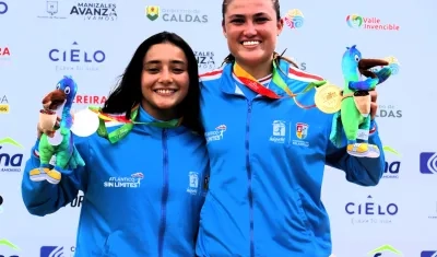 Sharid Fayad (plata) y Gabriela Bolle (oro) en el BMX para Atlántico.