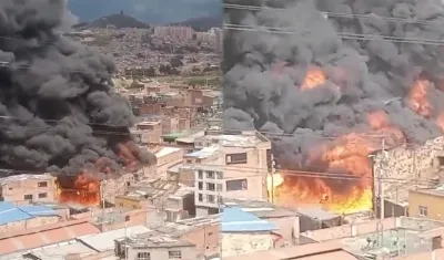 Columnas de humo salían del sector en emergencia por el incendio