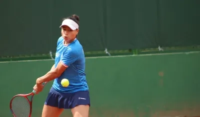 Maria Fernanda Herazo durante su partido contra Yuliana Lizarazo. 
