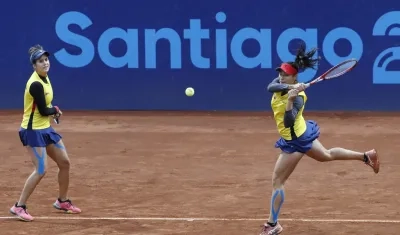 María Paulina Pérez y María Fernanda Herazo, plata en el dobles femenino de tenis.