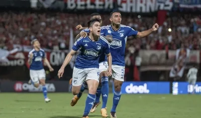 Daniel Ruiz marcó el gol del empate para Millonarios.