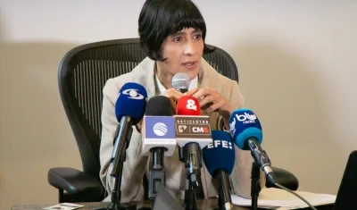 La ministra de Ambiente y Desarrollo Sostenible, Susana Muhamad, durante una rueda de prensa.