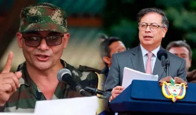 Alias 'Iván Mordisco' y el presidente Gustavo Petro
