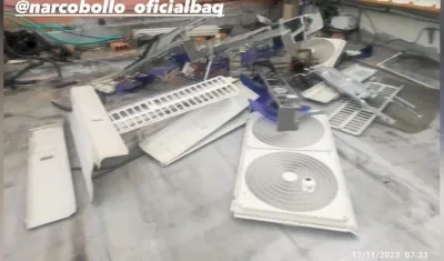 Así quedó el lugar donde estaban ubicados los aires de Narcobollo.