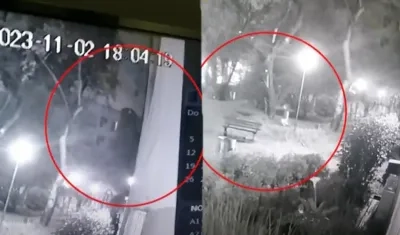 Momento en el que la niña se cae de un sexto piso.