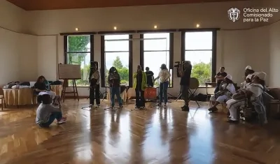 Músicos de 'Paz al oído' en Bogotá.