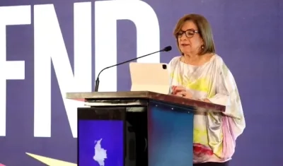 La Procuradora Margarita Cabello dando un discurso en Santa Marta.