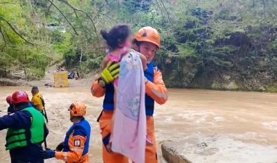 Uno de los menores rescatados en el río de Oro, Piedecuesta