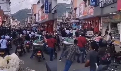 Momentos de pánico en pleno ataque a bala en el sepelio en Caicedonia