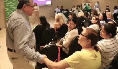 Ulahy Beltrán a su arribo a los denominados 'Diálogos con la SuperSalud" en Barranquilla