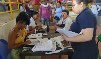 Aspecto de una de las jornadas de indemnización en Magangué.