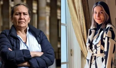 Exempleada doméstica Marelbys Meza y Laura Sarabia, directora de Prosperidad Social de la Presidencia.