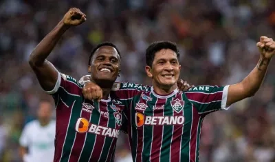 Jhon Arias y Germán Cano, figuras de Fluminense. 