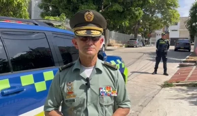 El Brigadier General Jorge Urquijo, comandante de la Policía Metropolitana de Barranquilla
