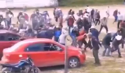 Momento del enfrentamiento.