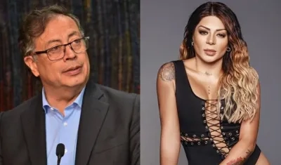 Presidente Gustavo Petro y la cantante Marbelle. 