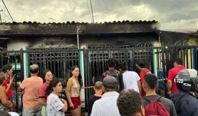 Vivienda donde ocurrió el fatal incendio, en Neiva. 