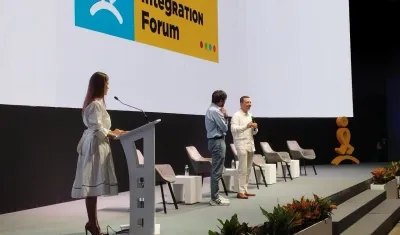 Jaime Pumarejo y Ramiro López-Ghio, representante del BID en Colombia.