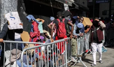 Migrantes en la ciudad de Nueva York. 