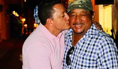 Juan José Meza con su padre Lisandro. 