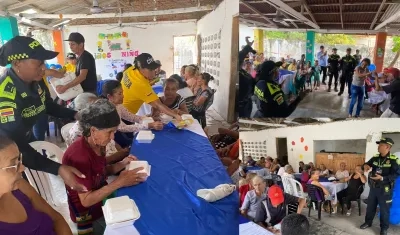 Actividad con los adultos mayores en el barrio El Bosque. 