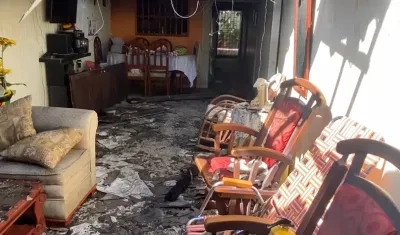 Así quedó la vivienda tras el incendio. 