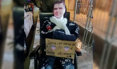 El muñeco de Año Viejo con la cara de Juan Felipe Cadavid. 