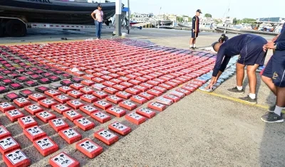 El clorhidrato de cocaína incautado en la zona insular de Cartagena.
