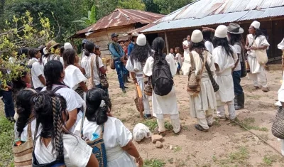 Foto referencia de la comunidad arhuaca asentada en la Sierra Nevada