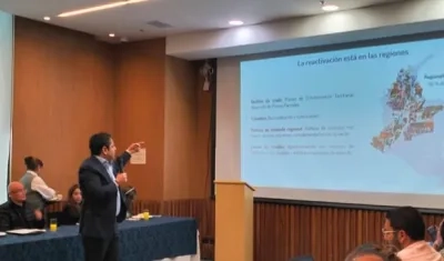 Guillermo Herrera, presidente de Camacol, en la rueda de prensa de este jueves