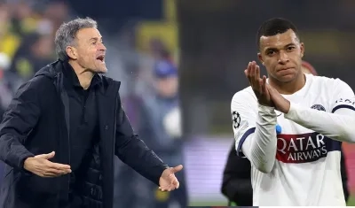 Luis Enrique y Kylian Mbappé, entrenador y atacante del París Saint Germain.