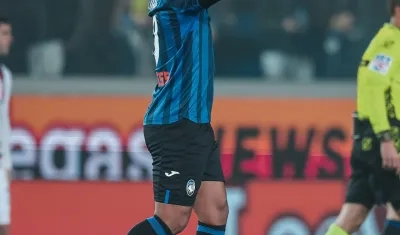 Luis Fernando Muriel en la celebración de su gol ante el Milan.