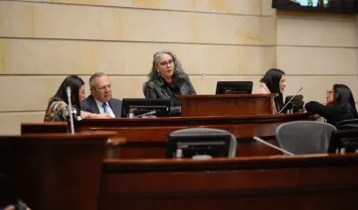 El presidente del Senado, Iván Name, y la vicepresidenta, María José Pizarro