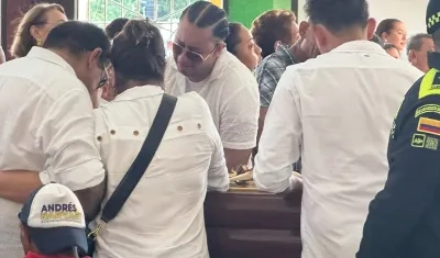 Los hijos de Lisandro Meza en la eucaristía en la Iglesia Santa Rosa de Lima de Los Palmitos