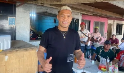 Teófilo Gutiérrez en la Plaza del Pescado, en Barranquilla