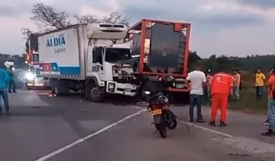 Accidente en vía que conecta al municipio de Zambrano con El Carmen de Bolívar.
