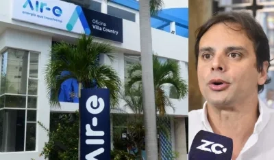 Fachada de Air-e y el diputado Alfredo Varela.