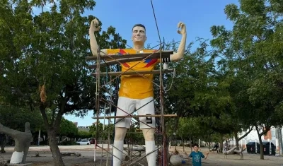 Estatua de Falcao García en Santa Marta comenzó a elaborarse en 2018.