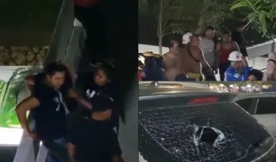 Imágenes de los heridos y una camioneta afectada.