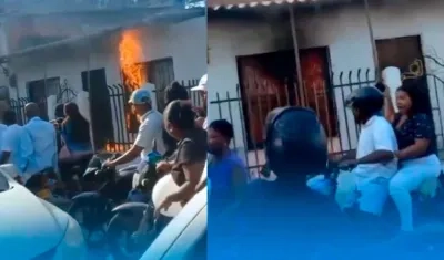 Vivienda incendiada por la comunidad. 