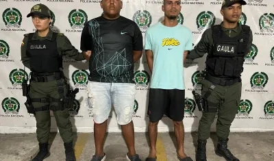 Los dos presuntos 'Costeños' capturados por el Gaula. 