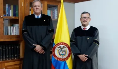 Alfonso Cajiao, nuevo presidente de la Comisión Nacional de Disciplina Judicial, y el vicepresidente, Mauricio Fernando Rodríguez Tamayo 