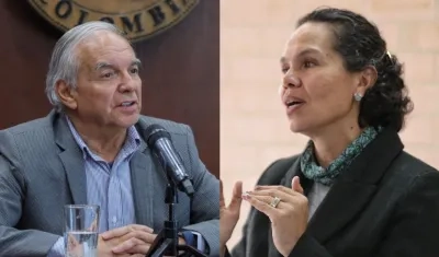 El ministro de Hacienda, Ricardo Bonilla, y la ministra de Deporte, Astrid Rodríguez.