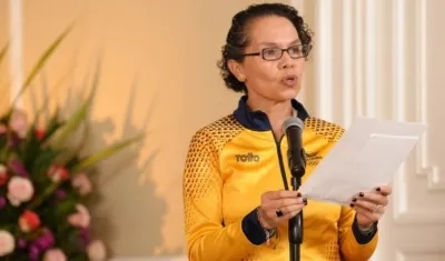 La Ministra del Deporte, Astrid Rodríguez.