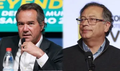 Neven Ilic, presidente de Panam Sports, y Gustavo Petro.