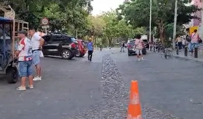 Centro de Barranquilla en la Plaza de San Nicolás.