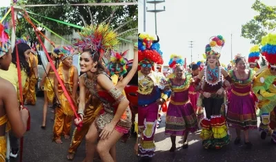 Reina Melissa Cure con las diferentes danzas folclóricas. 