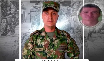 El soldado Luis Orlando Caballero y alias 'El Indio', presunto cabecilla del 'Clan del Golfo'. 