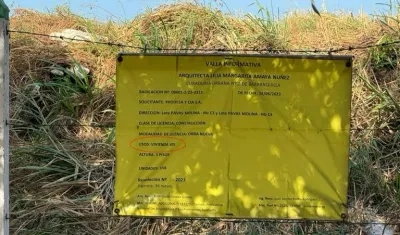 La valla informativa del proyecto.